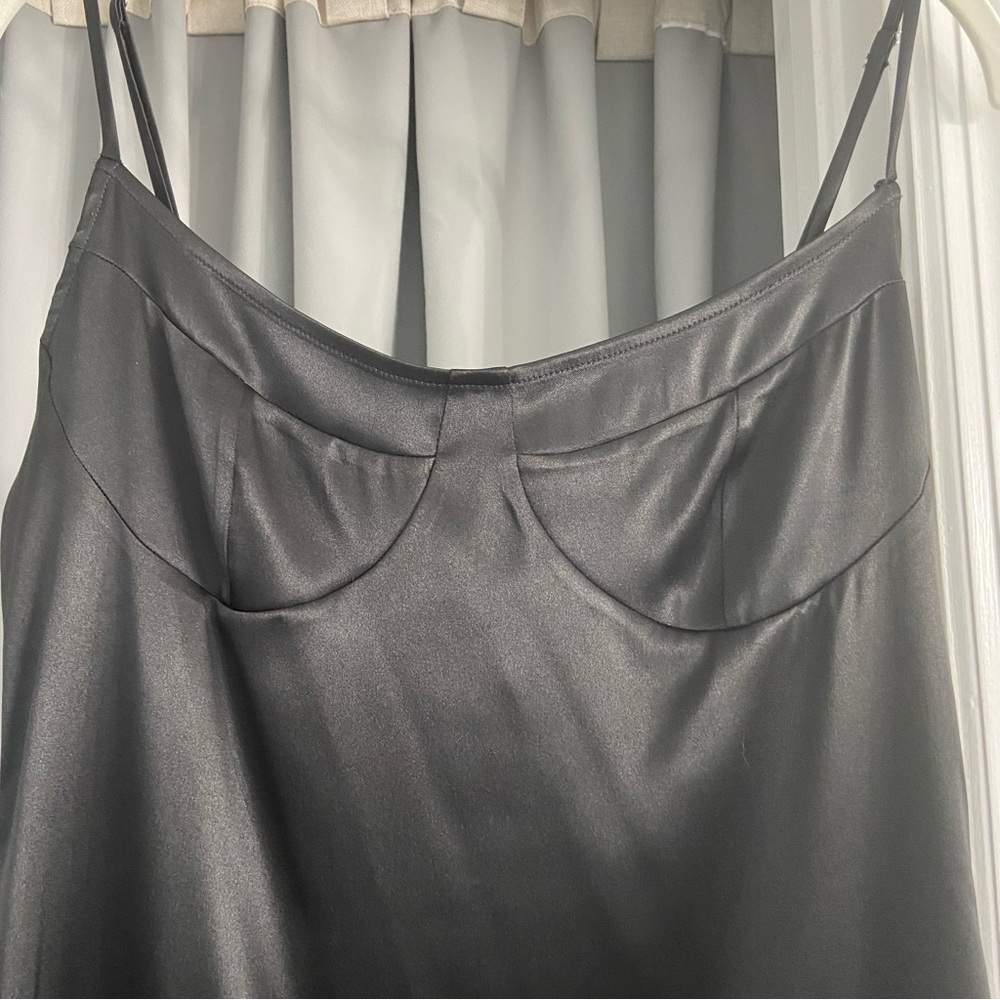 VICTORIA’S SECRET Black Satin Lace Mini Slip Dress Medium - Picture 3 of 6